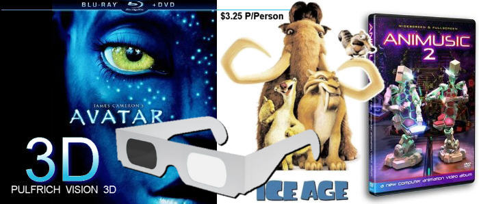 Watch ANY DVD or Blu-Ray LaserDisc VHS and Xbox games in 3D With Special Filtered Glasses